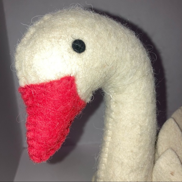 Felt Wool Swan Beige And Orange. Weighted Door Stop Arcadia Home India - Picture 5 of 9